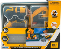 CAT Construction Toys, Dig N' Build Concrete Playset with 12 OZ of Compound - Storage Container