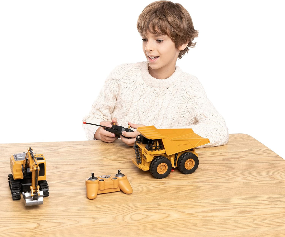 JOYIN 2 PCS Remote Control Construction Vehicle Toy Set