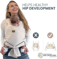 Stylish Beige & Gold Baby Carrier Wrap: Comfortable, Soft & Supportive