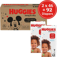 Huggies Baby Diapers, Size 7 (41+ lbs), 92 Ct, Snug & Dry Newborn Diapers