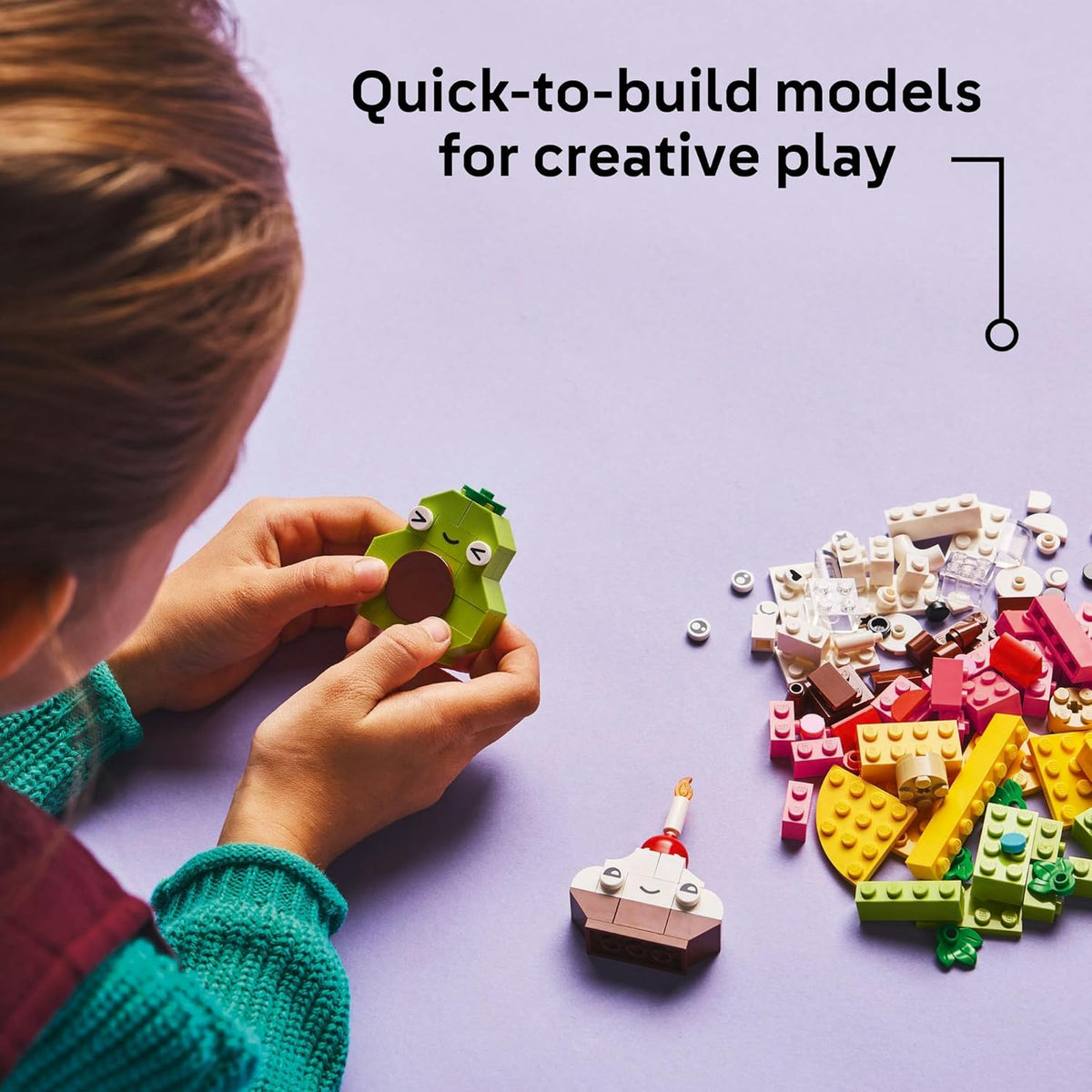 LEGO Classic Creative Food Friends Building Blocks Set, Kids Construction Toy for 4+ Year Old Boys and Girls, incl. Assorted Bricks to Build a Cupcake, Ice Cream & More, Kitchen Food Playset 11039