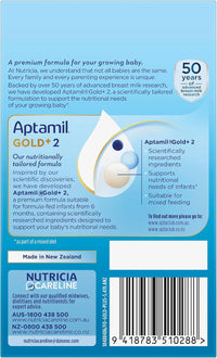 Aptamil Gold+ 2 Premium Follow-On Formula, From 6-12 Months, Powder Sachets, Easy to Carry On The Go, Pack of 8
