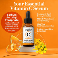 TruSkin Vitamin C Serum – Anti Aging Facial Serum with Vitamin C, Hyaluronic Acid, Vitamin E – Brightening Serum – Even Skin Tone, Improve Appearance of Dark Spots, Fine Lines & Wrinkles, 1 Fl Oz