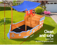 Keezi Kids Sandpit, Wooden Water Table Sand Pit Play Toys