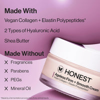 Honest Beauty Ageless Firm and Smooth Cream | Powered by Vegan Collagen and Elastin Polypeptides