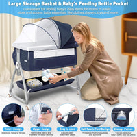3 in 1 Baby Bassinet, Bassinet Bedside Sleeper for Baby(Blue)