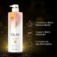 Olay Cleansing & Nourishing Body Wash for Women with Vitamin B3 and Hyaluronic Acid, Younger & Healthier Looking Skin, Fast Absorbing Formula, 26 fl oz