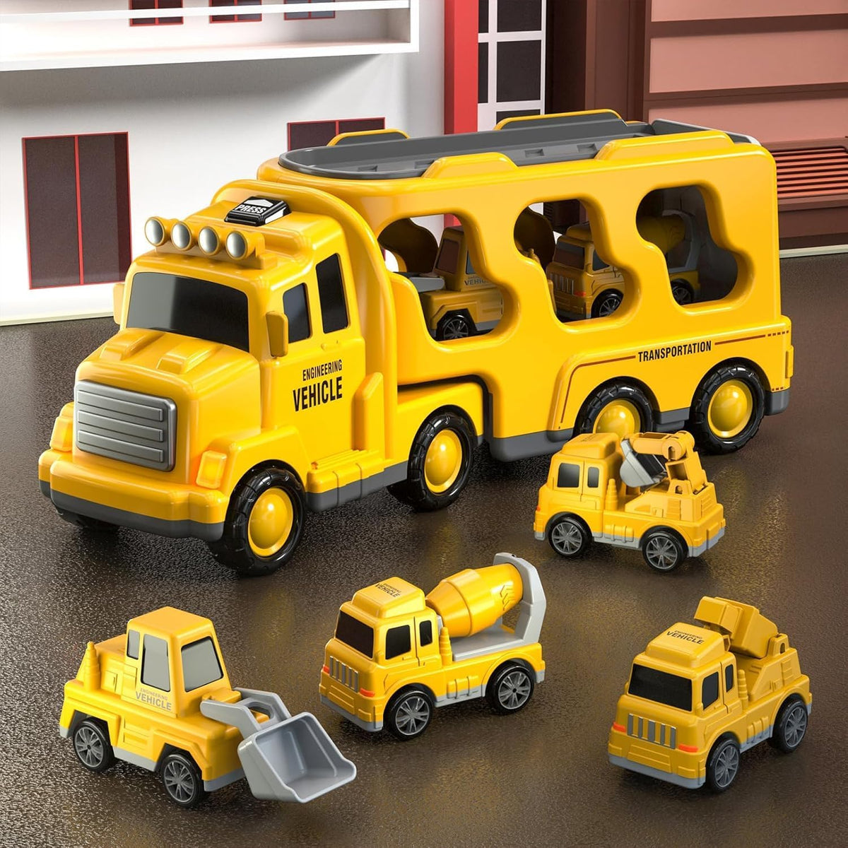5 in 1 Construction Trucks Cars Toys for Toddlers 3-5