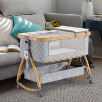 Baby Cradle Bed, Baby Bassinet with Mattress and Mosquito net, Portable 3 in 1 Baby Bed (Doodle)