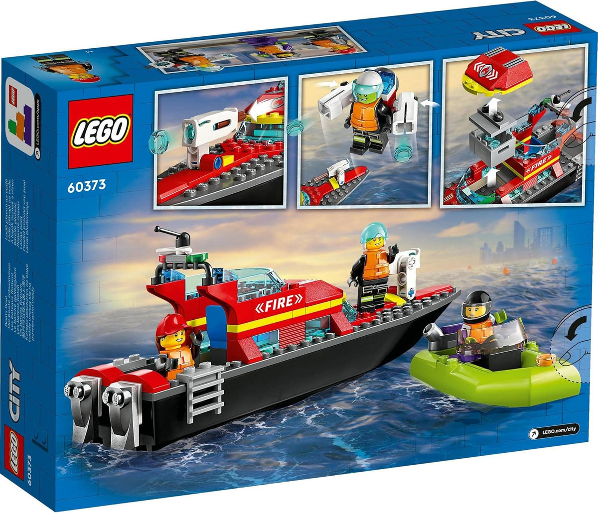 LEGO City Fire Rescue Boat Toy for 5+ Year Old Boys & Girls
