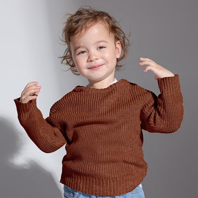 Infant Baby Sweater Round Neck Long Sleeve Knit Jumpers Pullover Sweatshirt Fall Winter Clothes Newborn 0 Months - 3 Years