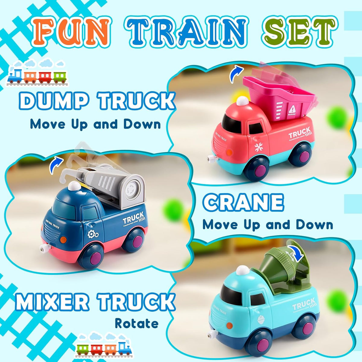 Train Set for Toddlers, Vingtank Kids Toy Trains & Train Sets for 3 4 5 6