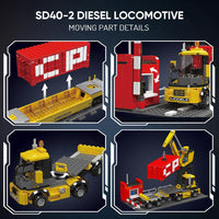 Mould King 12027 EMD SD40-2 Diesel Locomotive Train Model, 1170 Pieces Rail Train with Motor, Remote Controlled Building Block Kit for Kids/Adult Collections Enthusiasts