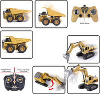 JOYIN 2 PCS Remote Control Construction Vehicle Toy Set