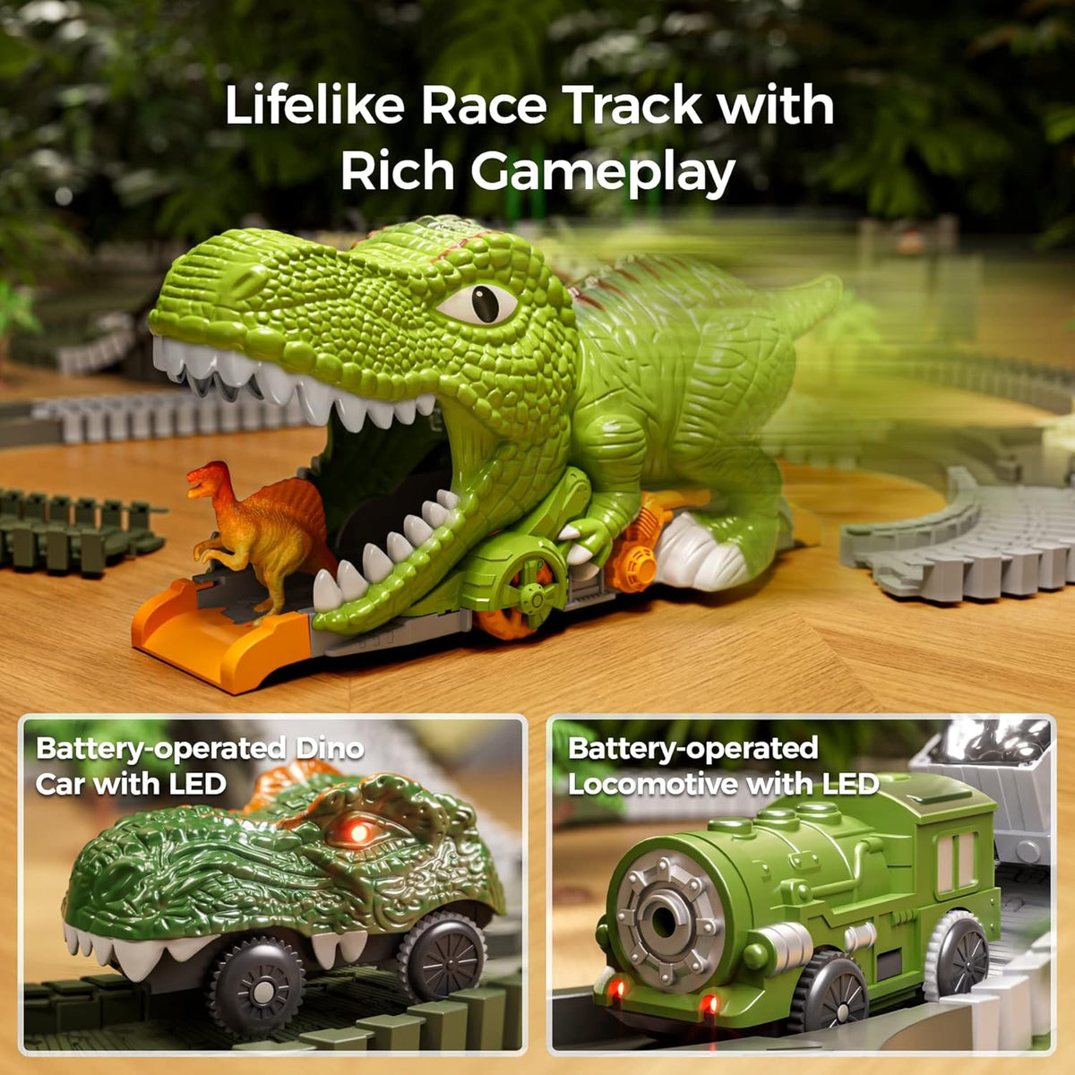 TUMAMA Dinosaur Race Track Toy