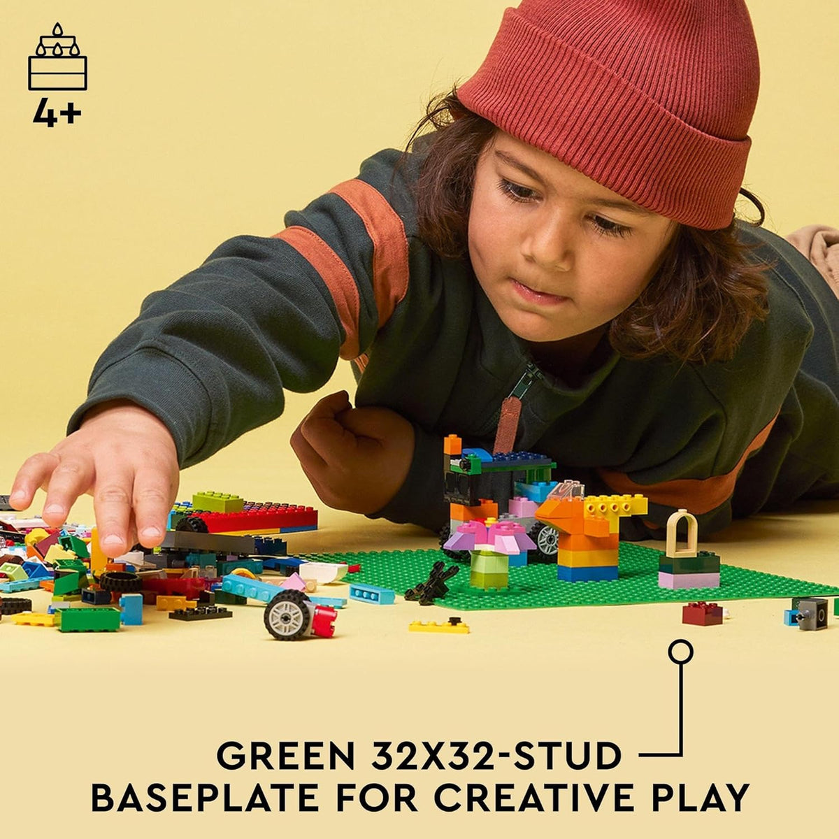 LEGO Classic Green Building Plate, Building & Construction Kids Toy for 4+ Year
