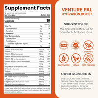 Venture Pal Hydration Packets + Liver Support- Liquid Daily IV Electrolyte Powder Packets with 7 Electrolytes & 5 Vitamins, Milk Thistle + L-Theanine | Sugar-Free | Keto Friendly | Vegan, 16 Sticks