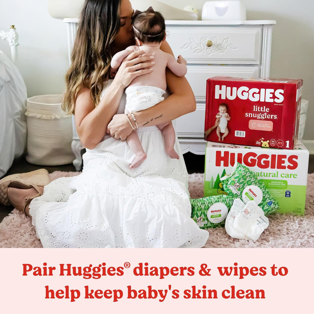 HUGGIES Natural Care Unscented Baby Wipes, Sensitive, 3 Refill Packs (528 Total Wipes)