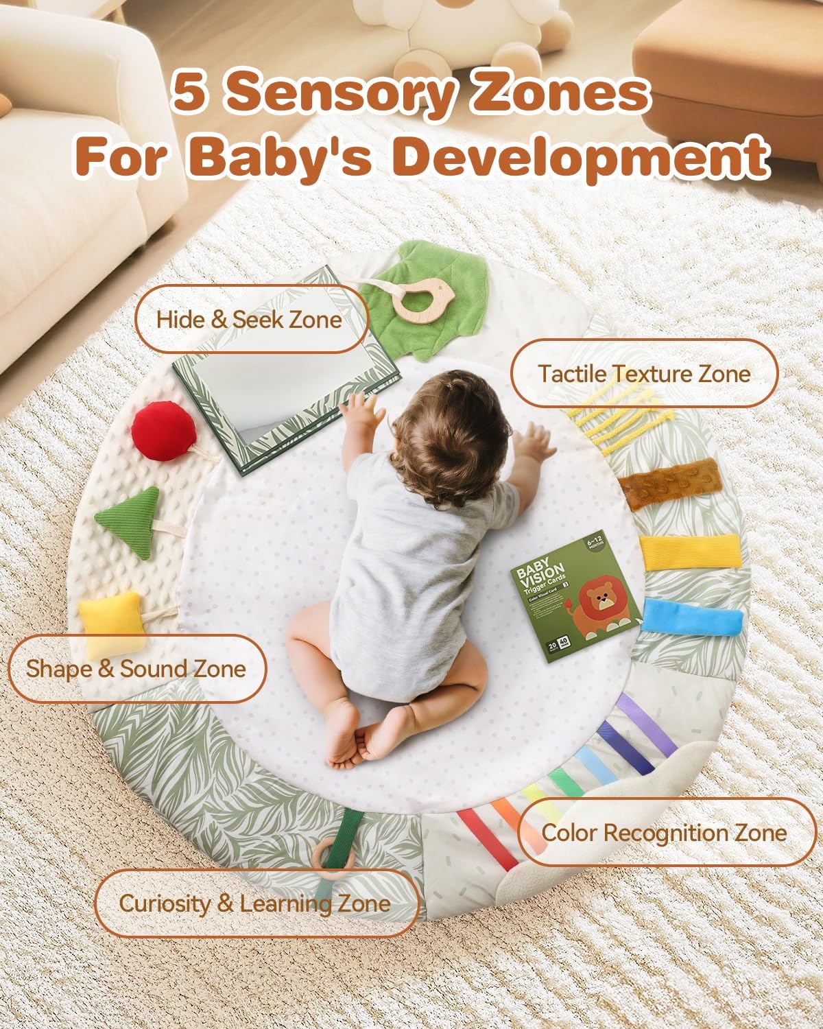 Promise Babe Wooden Baby Play Gym & Tummy Time Playmat (0–12M+)