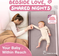 BILAMY® 5 in 1 Baby Bassinet Bedside Sleeper + E-Book | Baby Travel Bed & Bedside Crib with Changing Table, Pack and Play, Sunshade & Mosquito Net (2025 Model)