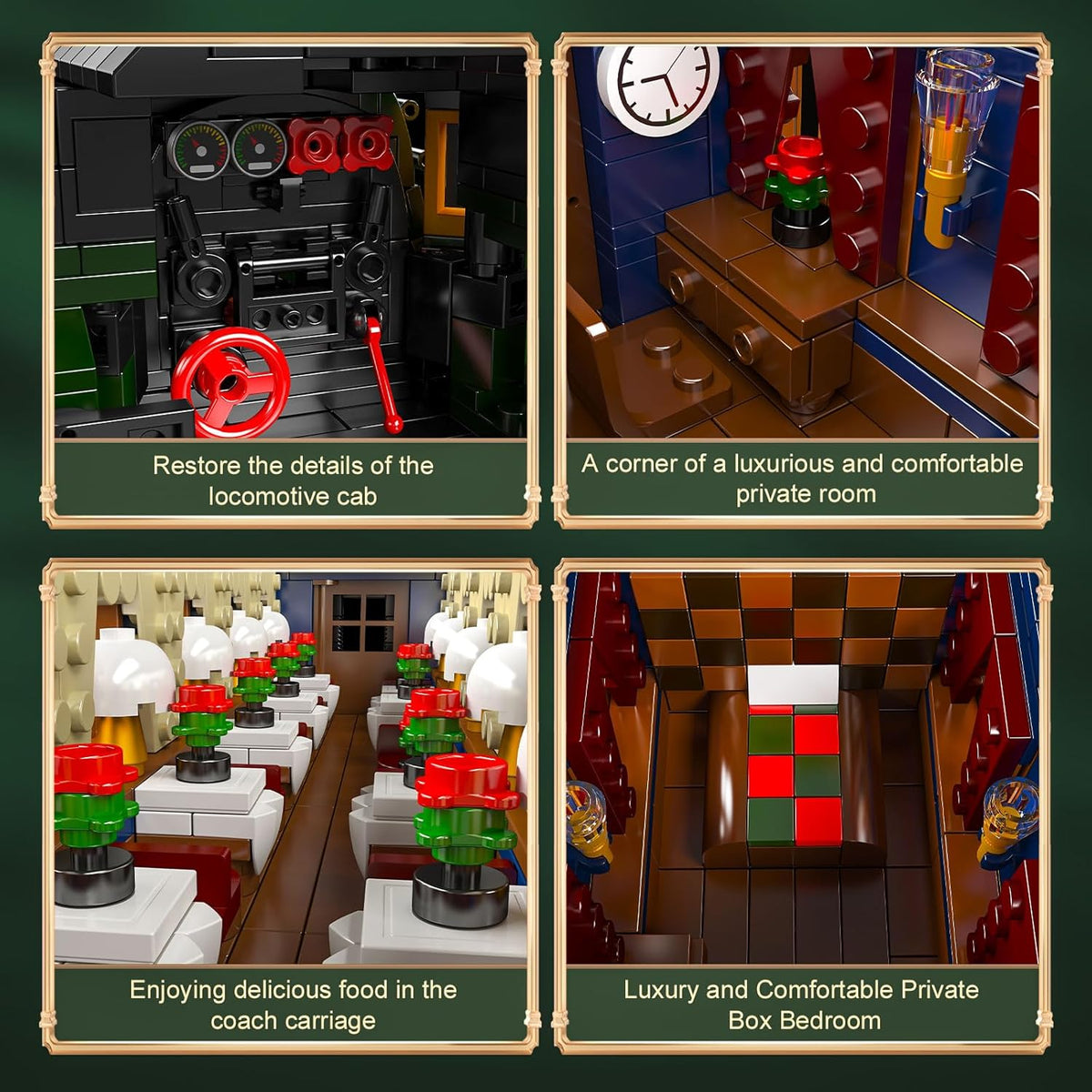 Mould King 12025 Orient Express Steam Locomotive Train Terminal Building Set,Remote Control Train Model Block Kit, STEM Toy to Build for Boys Girls Aged 8+ 3898pcs