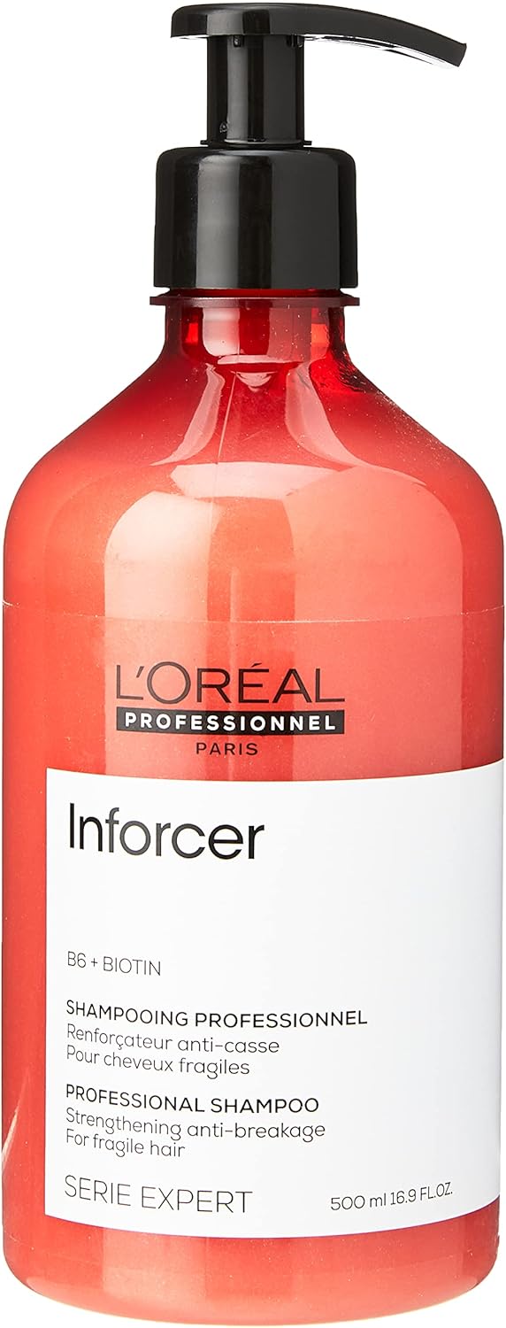 L'Oréal Professionnel Strengthening Hair Shampoo for Dry and Brittle Hair, with Vitamin B6 and Biotin, Expert Series, Inforcer Shampoo, 500 ml