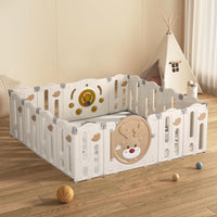 Bopeep Kids Playpen Baby Safety Gate Toddler Fence Child Play Gam(16 Panels-190cmx158cmx63cm)