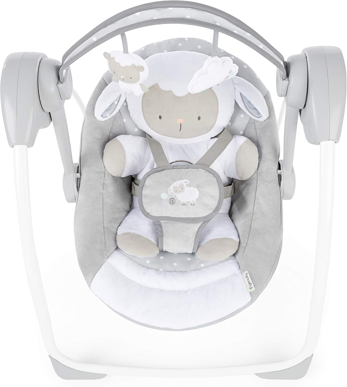 Ingenuity Comfort 2 Go Compact Portable 6-Speed Cushioned Baby Swing with Music