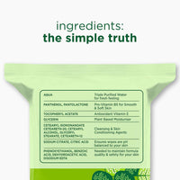 Simple, Kind to Skin, Biodegradable Cleansing Wipes with Vitamin B5, Vitamin E and Pro Amino Acids, 25 Pack