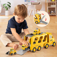 5-in-1 Construction Truck for 3-9 Year Old Boys and Girls - Friction Power Vehicle