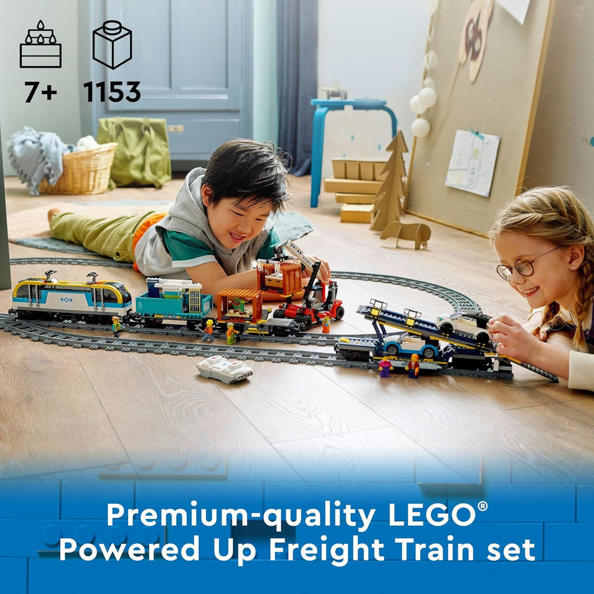 LEGO® City Freight Train 60336 Building Kit; Powered Up Toy Train Set for Ages 7+