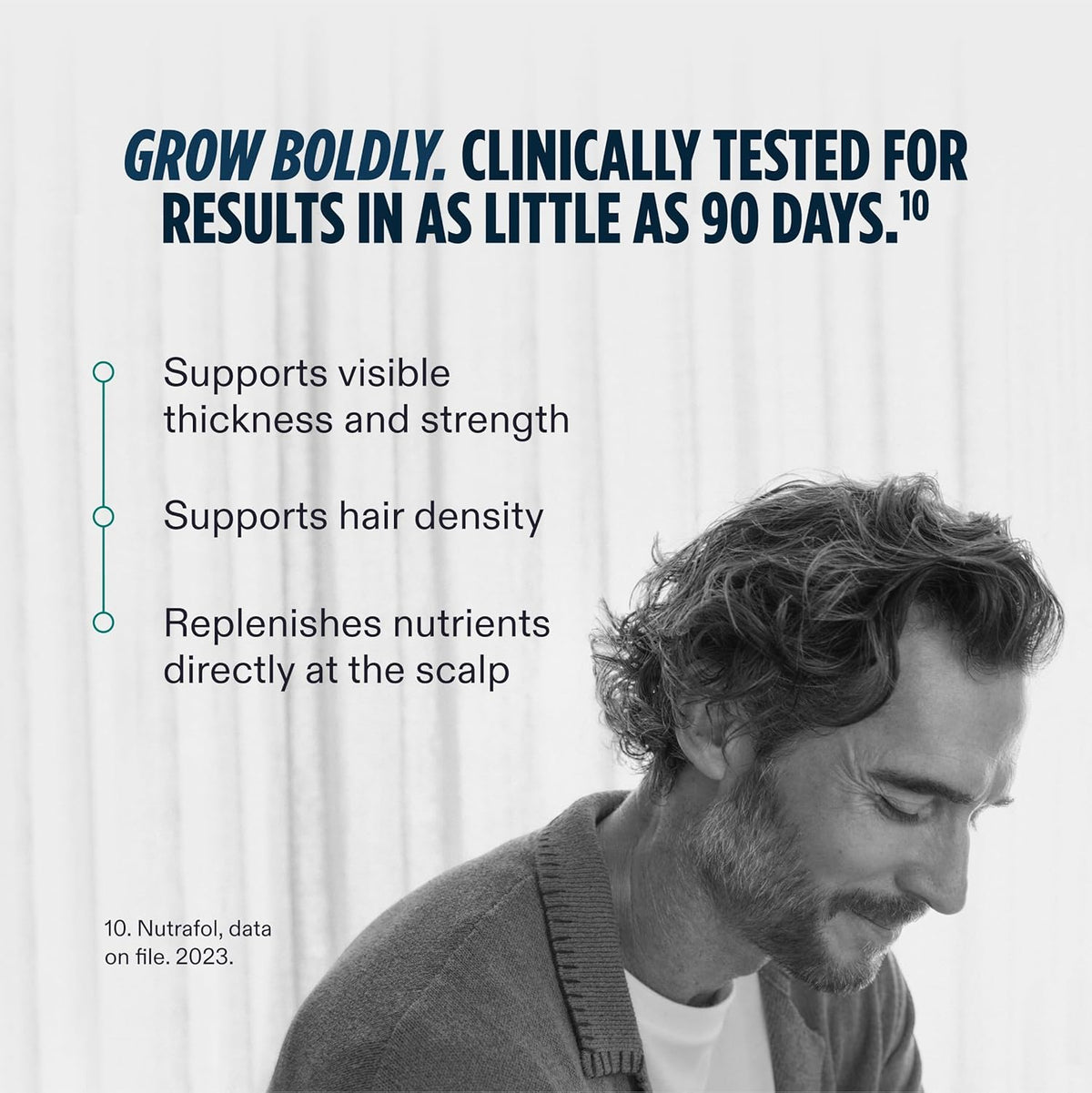 Nutrafol Men's Hair Serum, Clinically Tested to Support Visibly Thicker Hair and Scalp - 30mL