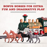 Classic Train Set w/Lights and Sounds - Battery Operated Electric Train with 8 Rails