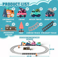 MORECOLL Electric Train Set for Toddlers, Kids Train Set w/Music, Lights & Train Tracks - First Choo Choo Train for Toddlers, Magnetic Train Toys for Toddlers, Birthday Gifts for Boys Girls