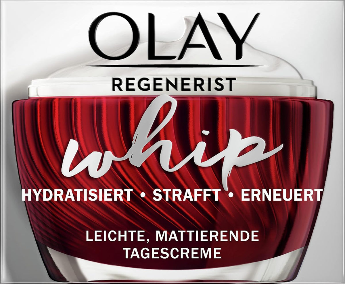 OLAY Regenerist Whip Day Cream, Moisturising Cream with Vitamin B3 and Peptides for Firmed and Protected Skin, 50 ml