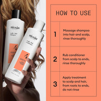 Nioxin Scalp + Hair Thickening System Kits | For Natural, Colored, & Damaged Hair with Light to Progressed Thinning | Strengthen & Boost Hair Density with Niacinamide & Biotin | 1 Month Supply