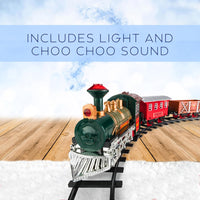 Classic Train Set w/Lights and Sounds - Battery Operated Electric Train with 8 Rails