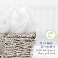 Bambino Mio, Reusable Baby Wipes - Everyday - Eco-Friendly, Chemical-Free, Double-Sided Washable Wipes, Pack of 10, Cloud