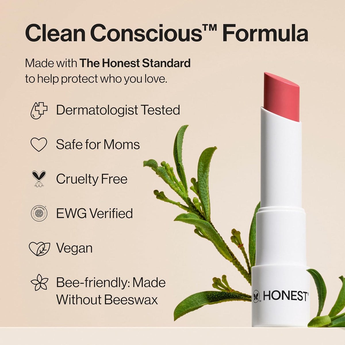 Honest Beauty Moisturizing Vegan Tinted Lip Balm | Antioxidant-rich Acai Extracts + Avocado Oil | Paraben Free + Cruelty Free | Plum Drop