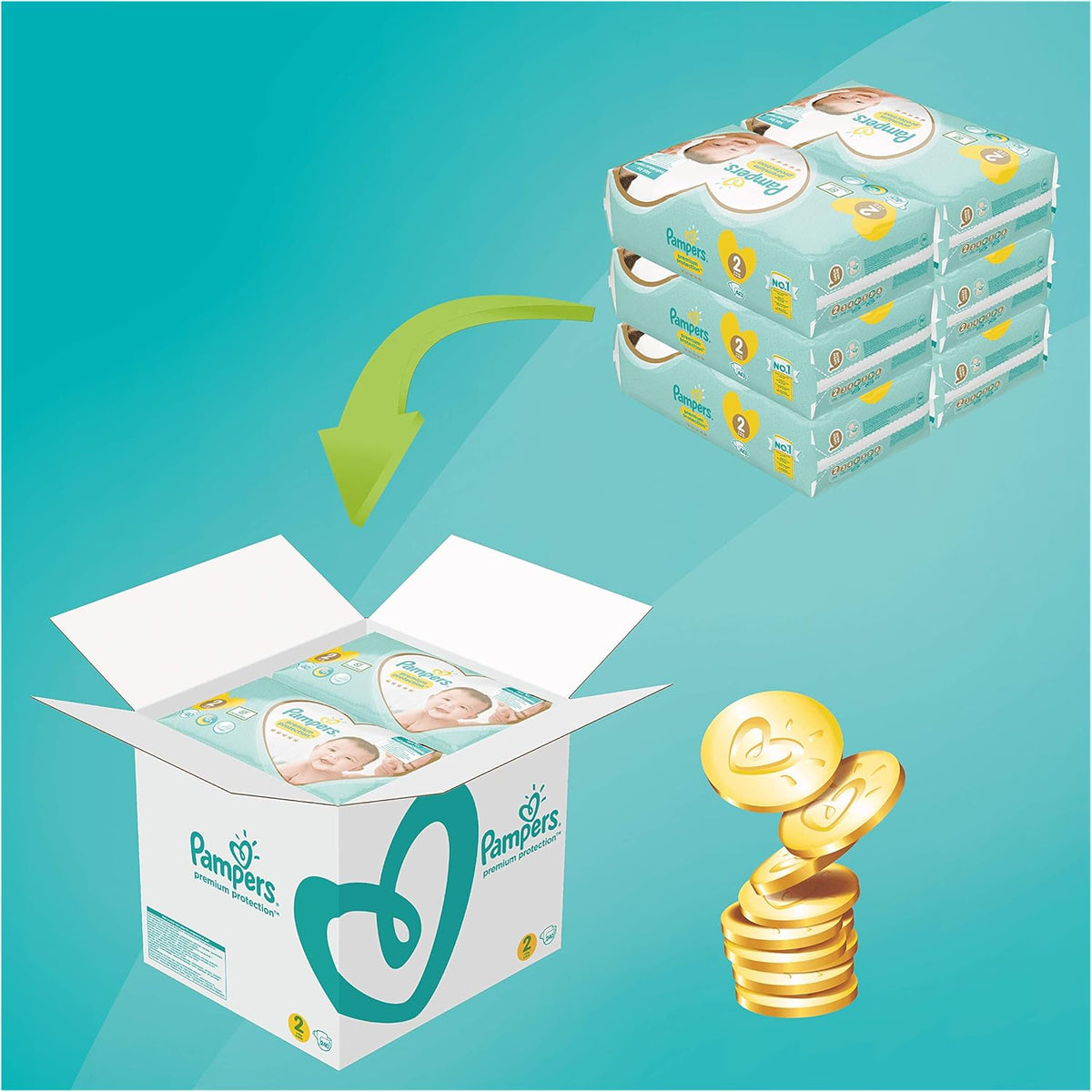 Pampers Premium Protection Size 3, 48 Nappies, 6-10 Kg