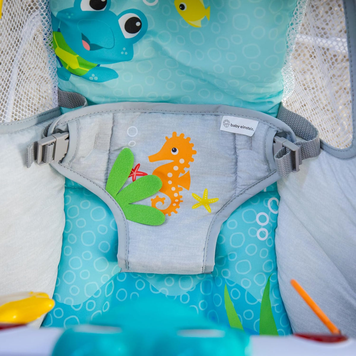 Baby Einstein Ocean Explorers Musical Bouncer Infant Seat, Kick to It Neptune, Unisex, for Ages 0-6 Months up to 20 lbs
