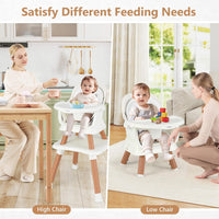 INFANS 8 in 1 Baby High Chair, Convertible Highchair for Babies and Toddlers (White)