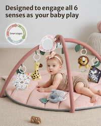 Blissful Diary Baby Play Gym & Activity Mat, Oversize Leaf Shaped Tummy Time Baby Play Mat