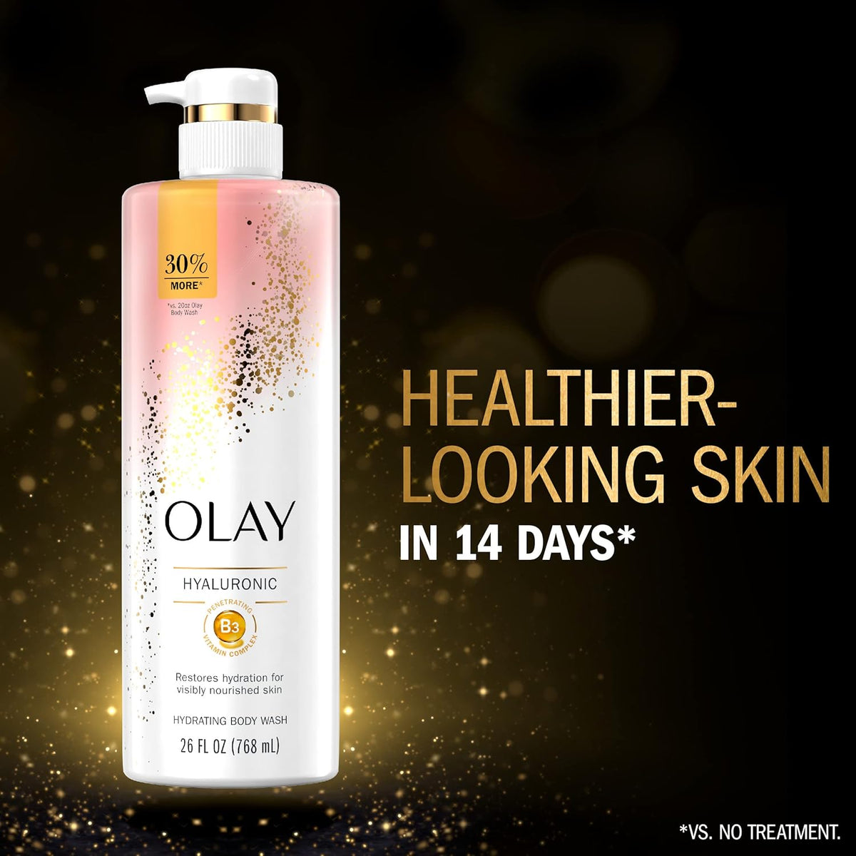 Olay Cleansing & Nourishing Body Wash for Women with Vitamin B3 and Hyaluronic Acid, Younger & Healthier Looking Skin, Fast Absorbing Formula, 26 fl oz