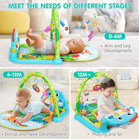 Baby Play Mat,Gym Play Mat,Tummy Time Mat,Kick & Play Piano Gym