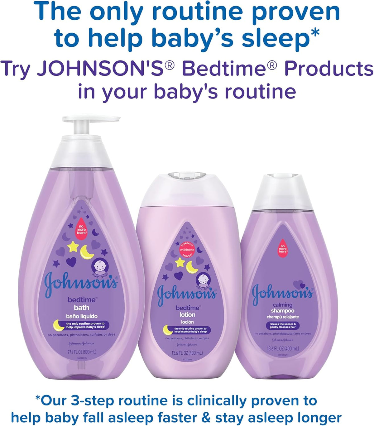 Johnson's Bedtime Baby Lotion with NaturalCalm Essences, Hypoallergenic & Paraben Free, 27.1 fl. oz