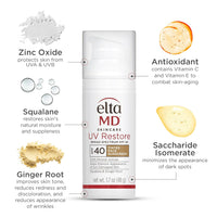 EltaMD UV Restore,Face Sunscreen, SPF 40, Mineral Sunscreen for Sun Damaged Skin Repair, Anti-Aging Zinc Oxide Sunscreen Formula