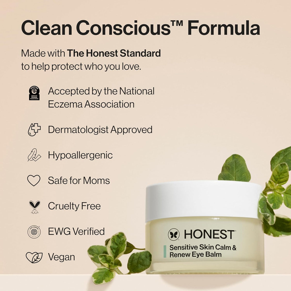 Honest Beauty Calm + Renew Anti-Aging Melting Eye Balm for Sensitive + Dry Skin | Shea Butter, Argan Oil, + Aloe | EWG Verified, Vegan + Cruelty Free | .5 fl oz