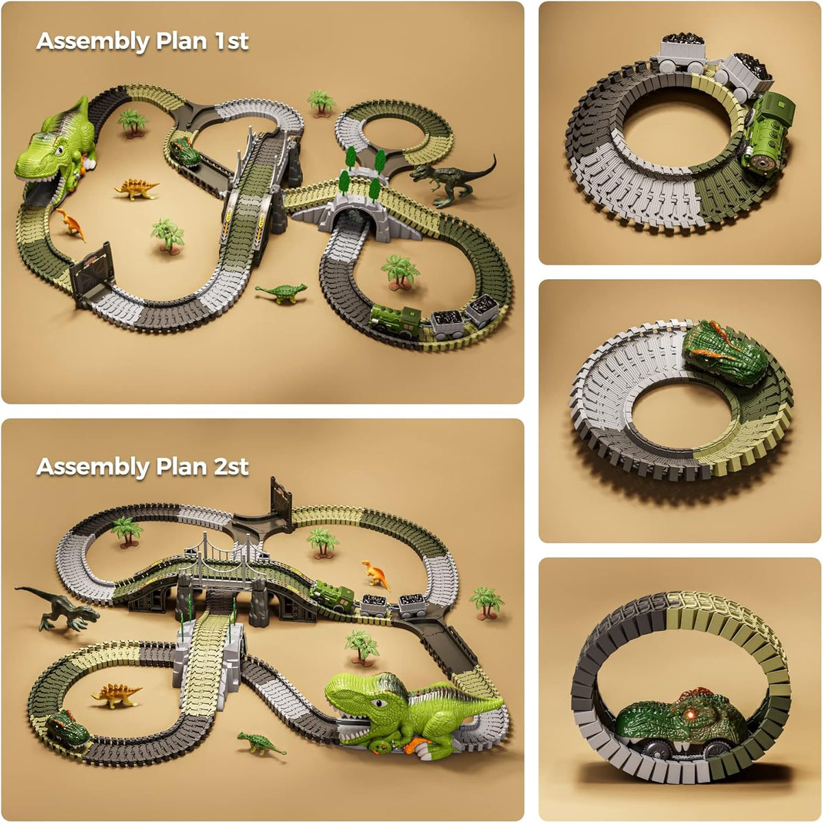TUMAMA Dinosaur Race Track Toy