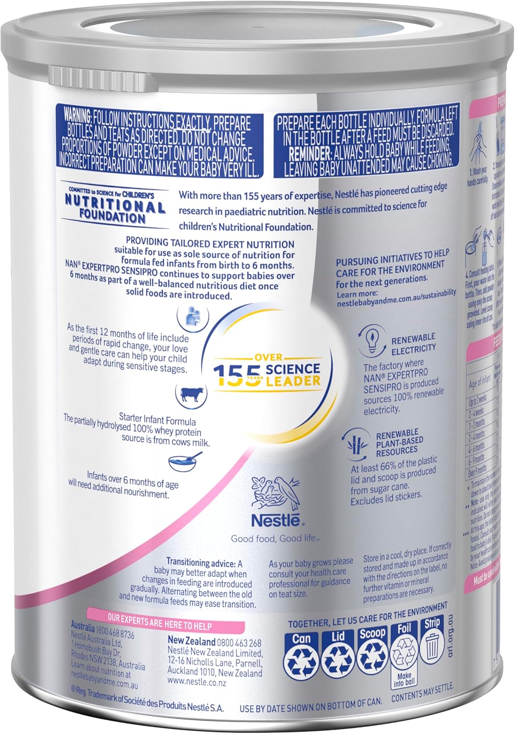 Nestlé NAN EXPERTpro SENSIpro Baby Infant Formula, From Birth to 12 Months – 800g